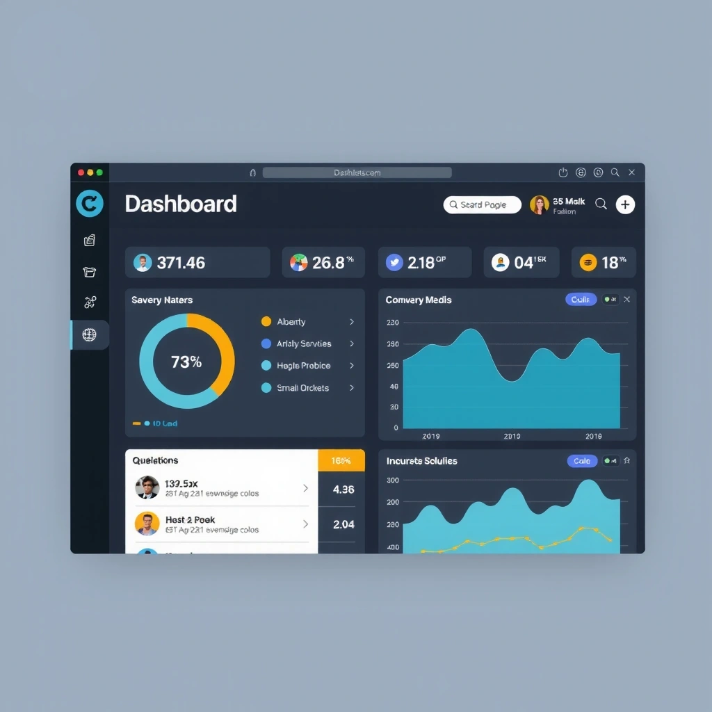 SaaS dashboard interface showing analytics and data visualization