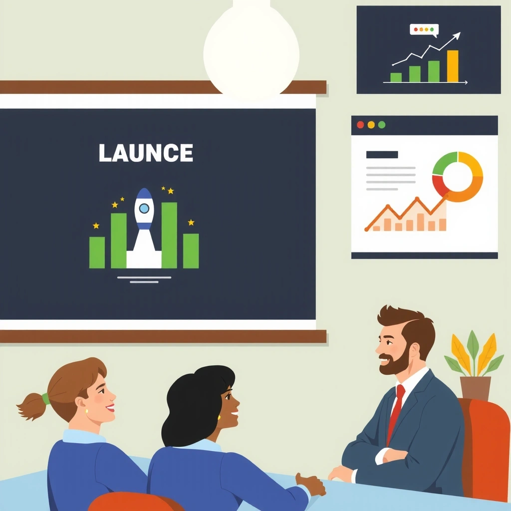 Launch and support illustration